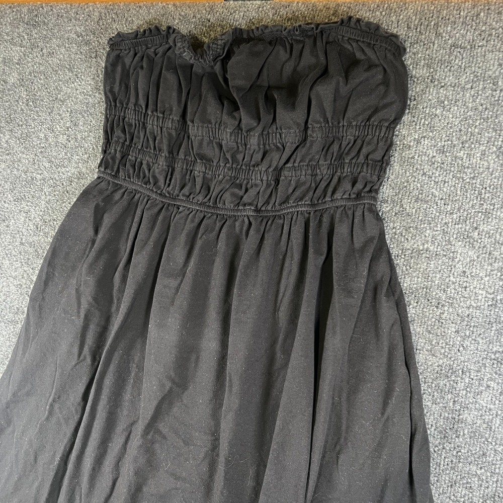 Dokotoo A Line Maxi Dress Womens Large Black Cotton Stretch Smocked Chest Casual